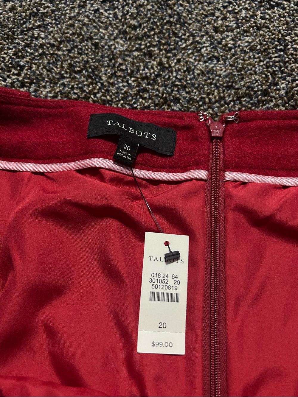 NWT Talbots size 20 solid red wool blend pencil skirt fall business casual plus - Picture 2 of 7